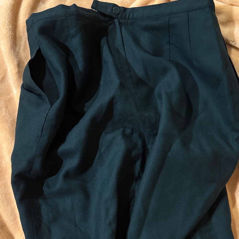 Jennifer Moore Deep Green Wool Pencil Skirt